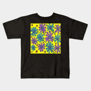 Cosmos and Lady Bugs on Yellow Kids T-Shirt